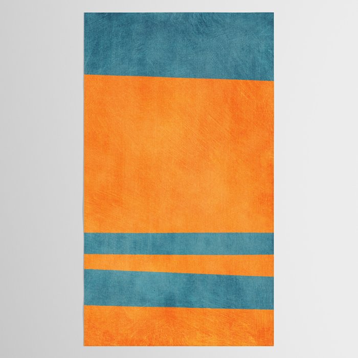 Teal Orange Minimalist Rich Texture Artwork Tablecloth Gallery Image 2