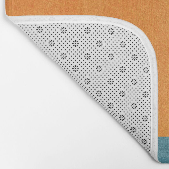 Teal Orange Minimalist Rich Texture Artwork Bath Mat Gallery Image 2