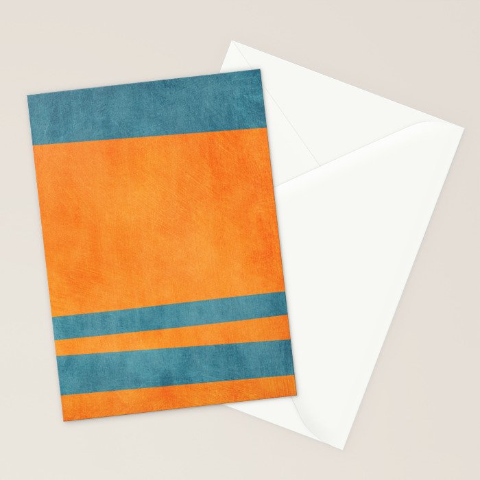 Teal Orange Minimalist Rich Texture Artwork Stationery Card Gallery Image 2