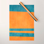 Teal Orange Minimalist Rich Texture Artwork Wrapping Paper Gallery Image 1