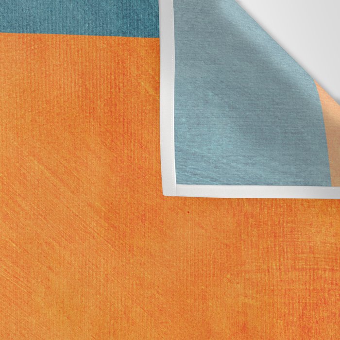 Teal Orange Minimalist Rich Texture Artwork Wall Tapestry Gallery Image 3