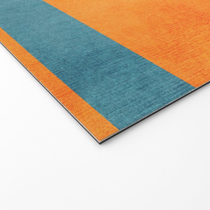 Teal Orange Minimalist Rich Texture Artwork Welcome Mat Gallery Image 2