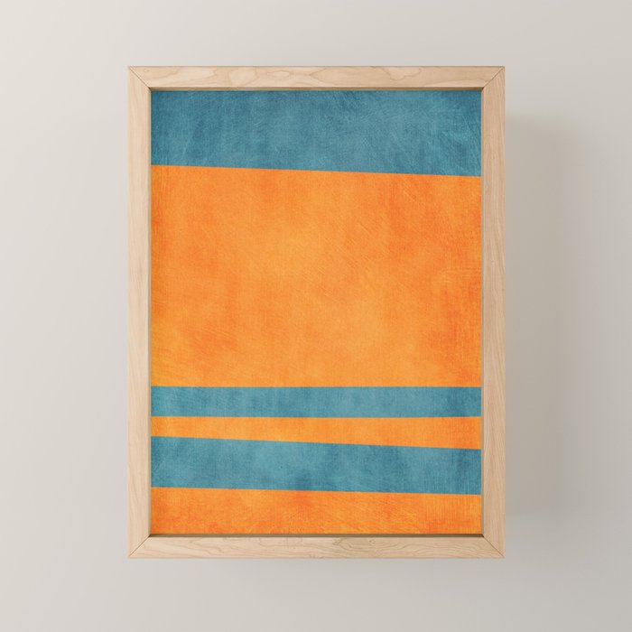 Teal Orange Minimalist Rich Texture Artwork Mini Art Print Gallery Image 1