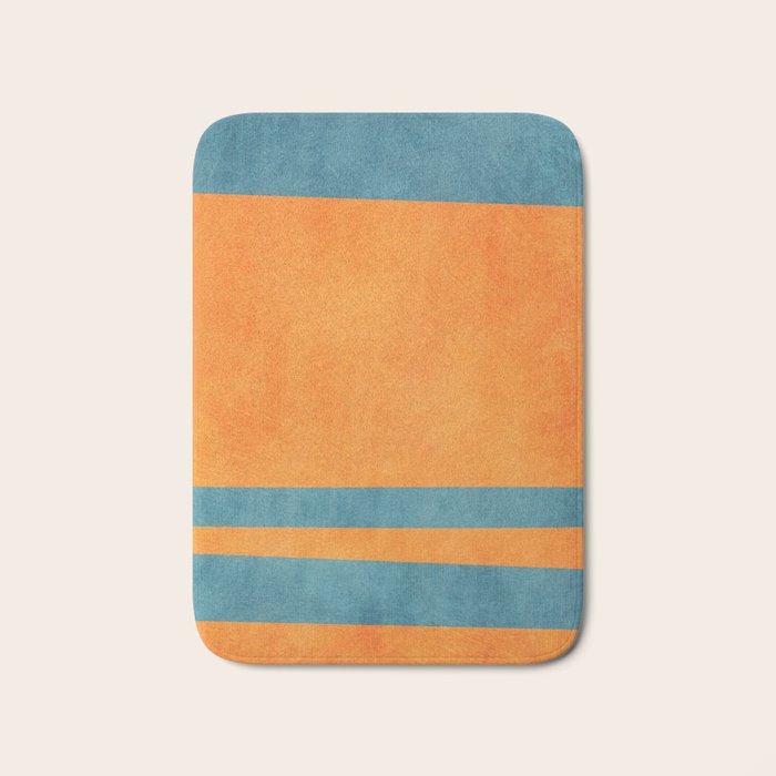 Teal Orange Minimalist Rich Texture Artwork Bath Mat Gallery Image 1