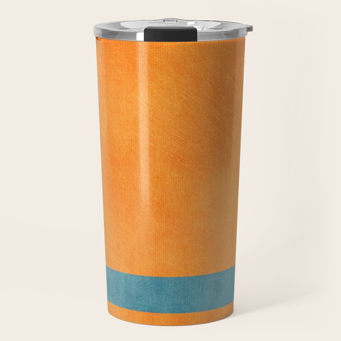 Teal Orange Minimalist Rich Texture Artwork Travel Mug Gallery Image 1