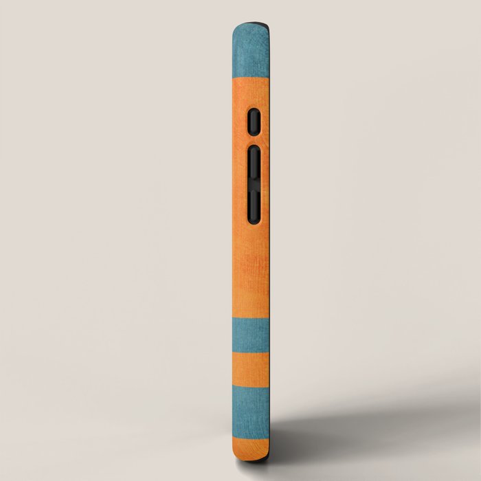 Teal Orange Minimalist Rich Texture Artwork iPhone Case Gallery Image 2