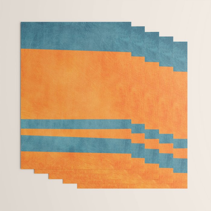 Teal Orange Minimalist Rich Texture Artwork Wrapping Paper Gallery Image 3