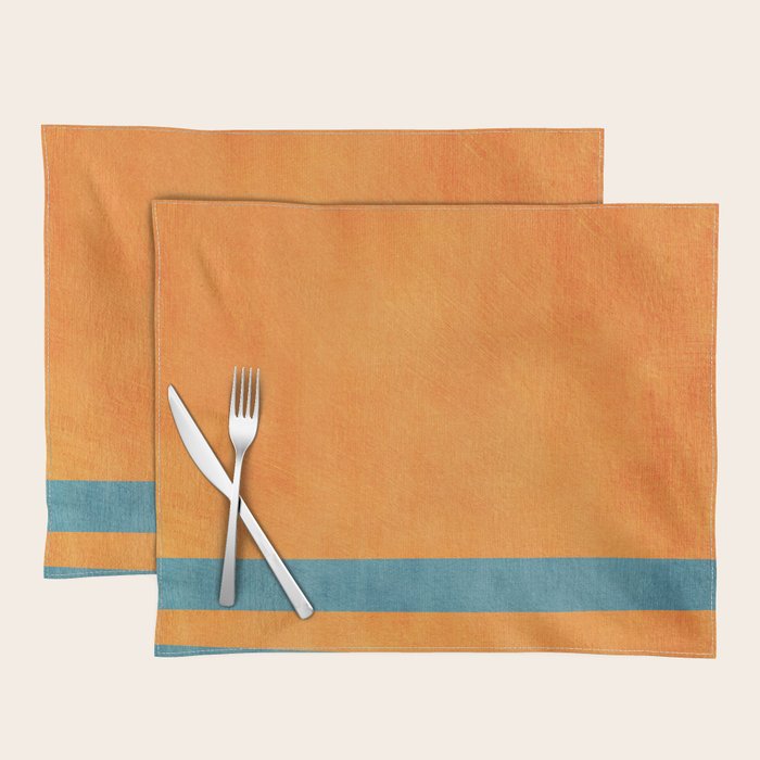 Teal Orange Minimalist Rich Texture Artwork Placemat Gallery Image 1