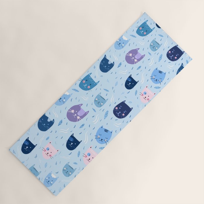 Little blue cats Yoga Mat Gallery Image 1