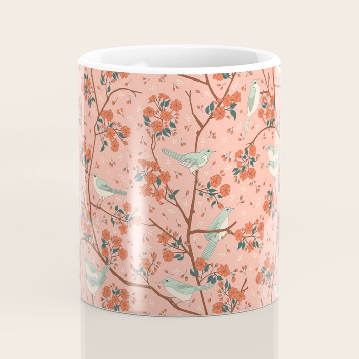 Birds In Cherry Blossom Trees Coffee Mug Gallery Image 4