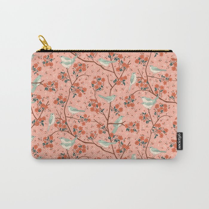 Birds In Cherry Blossom Trees Carry All Pouch Gallery Image 1