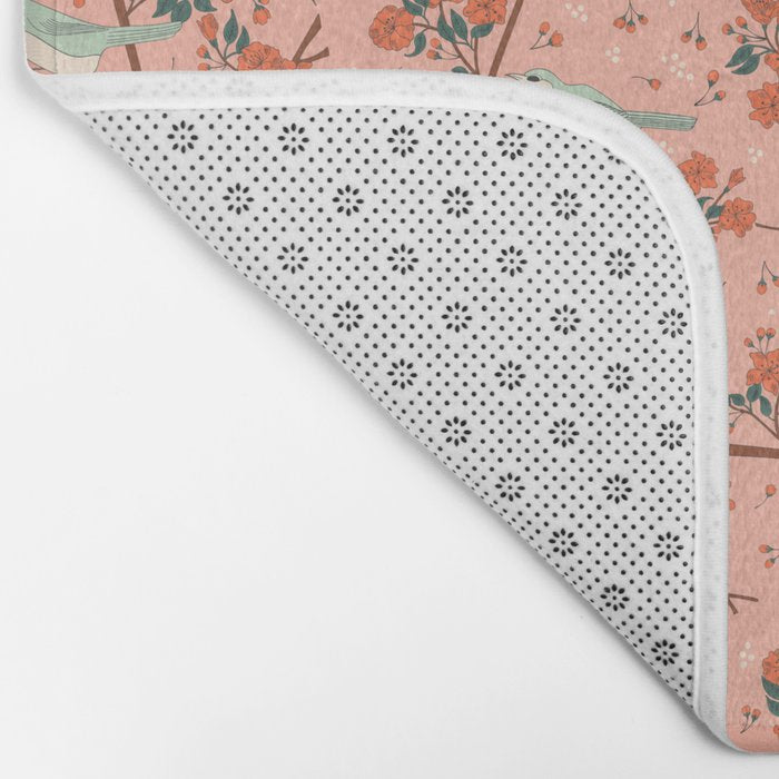 Birds In Cherry Blossom Trees Bath Mat Gallery Image 2