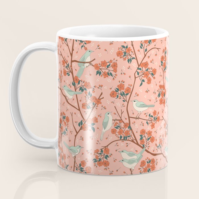 Birds In Cherry Blossom Trees Coffee Mug Gallery Image 3