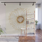 Gold Sunflower Drawing Wall Mural Gallery Image 1