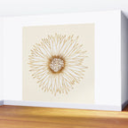 Gold Sunflower Drawing Wall Mural Gallery Image 2