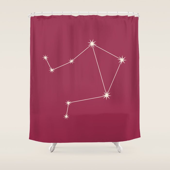 Libra Zodiac Star Constellation Line Art Pink Shower Curtain Gallery Image 1