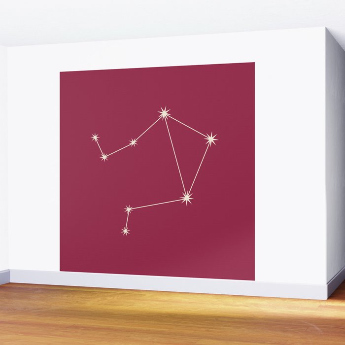 Libra Zodiac Star Constellation Line Art Pink Wall Mural Gallery Image 2