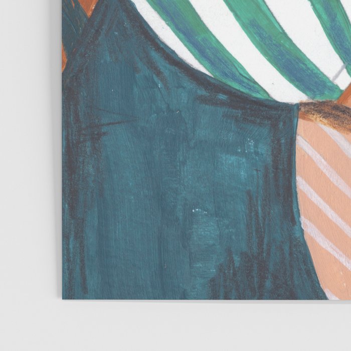 Woman in stripes in thought Poster Gallery Image 3