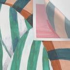 Woman in stripes in thought Wall Tapestry Gallery Image 3