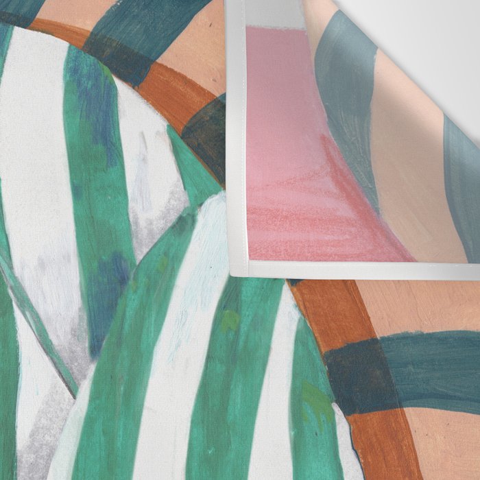 Woman in stripes in thought Wall Tapestry Gallery Image 3