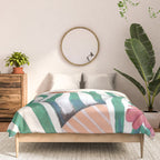 Woman in stripes in thought Comforter Gallery Image 3