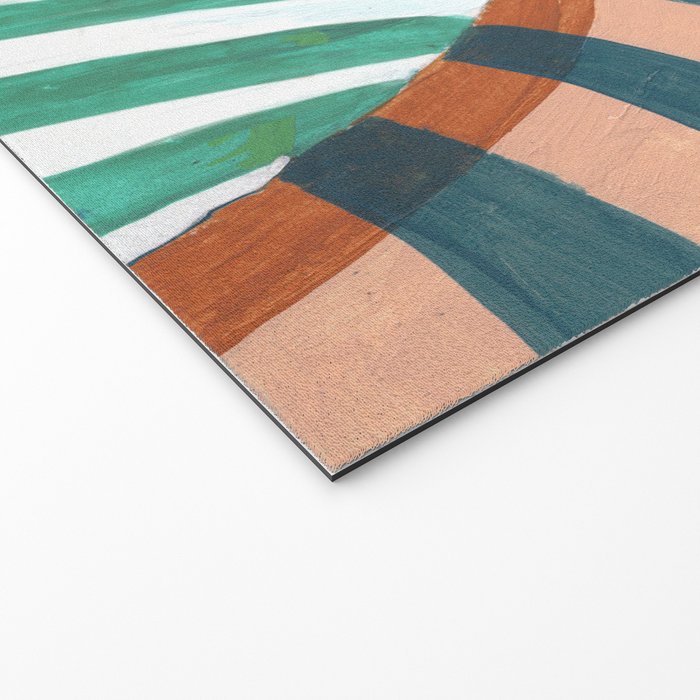 Woman in stripes in thought Welcome Mat Gallery Image 2