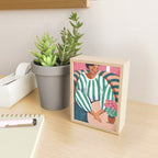 Woman in stripes in thought Mini Art Print Gallery Image 2