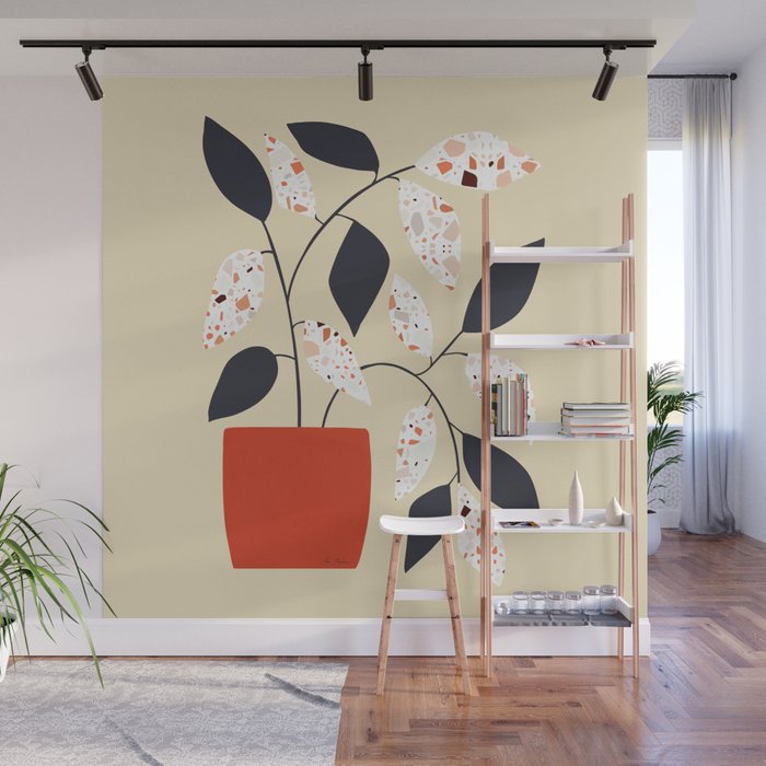 Plants and terrazzo Wall Mural Gallery Image 1