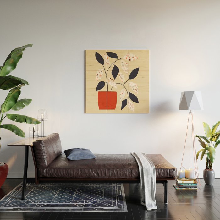Plants and terrazzo Wood Wall Art Gallery Image 2