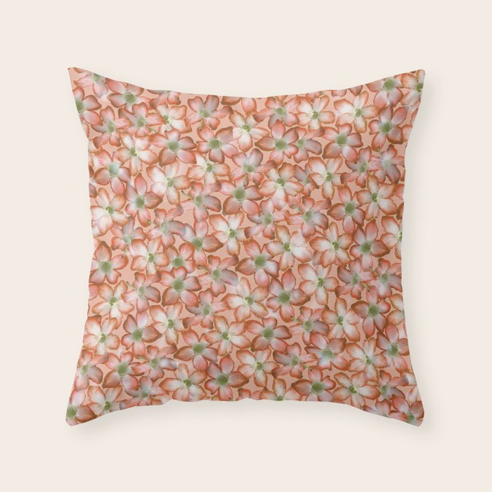 Wild Adenium - Red Throw Pillow Gallery Image 1