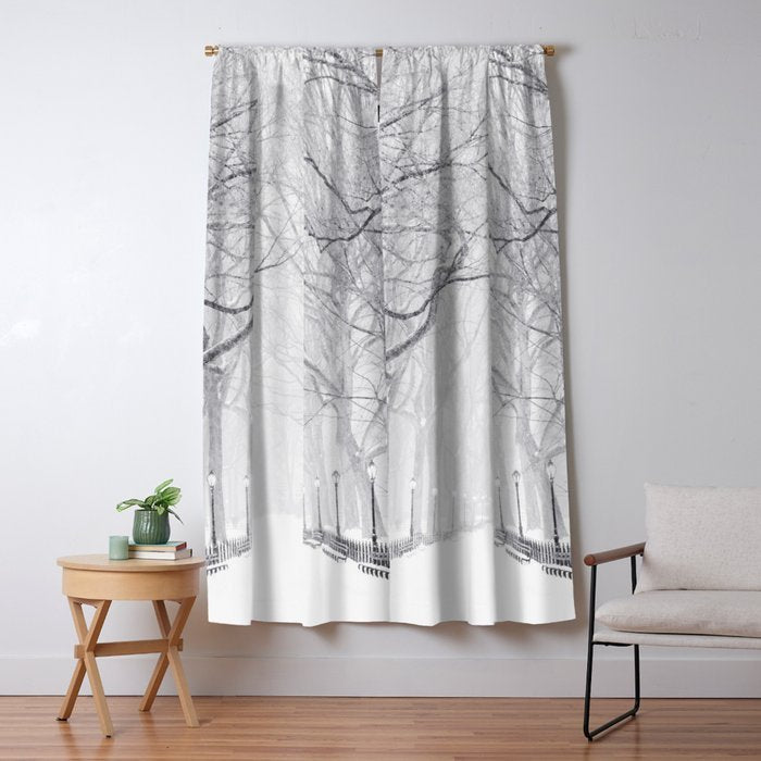 Snowy Park Window Curtain Gallery Image 1