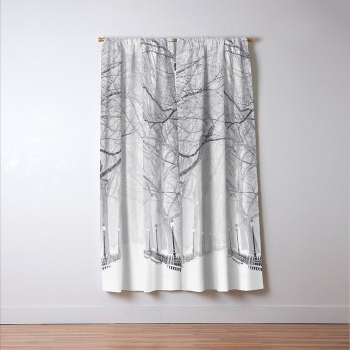 Snowy Park Window Curtain Gallery Image 3