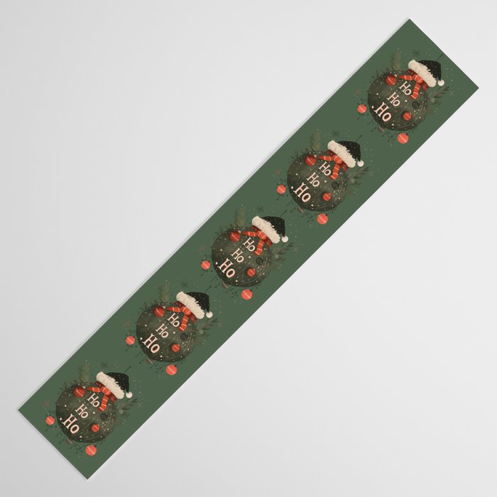 Festive Ho Ho Ho Bauble Green  Table Runner Gallery Image 3