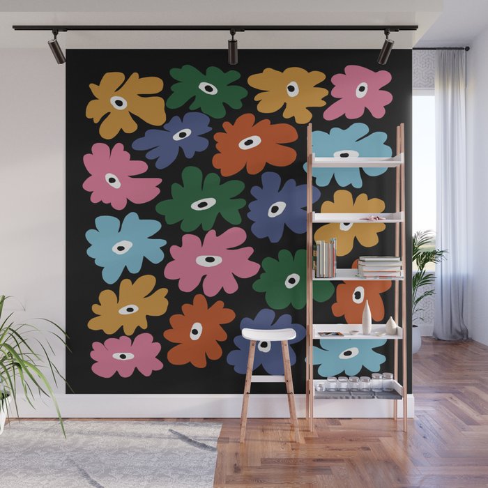 Retro blooming night  Wall Mural Gallery Image 1