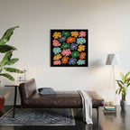 Retro blooming night  Wood Wall Art Gallery Image 2