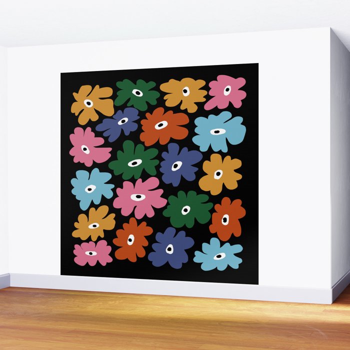 Retro blooming night  Wall Mural Gallery Image 2