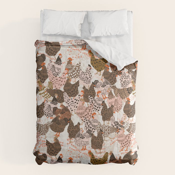 Favorite chickens brown Comforter Gallery Image 1