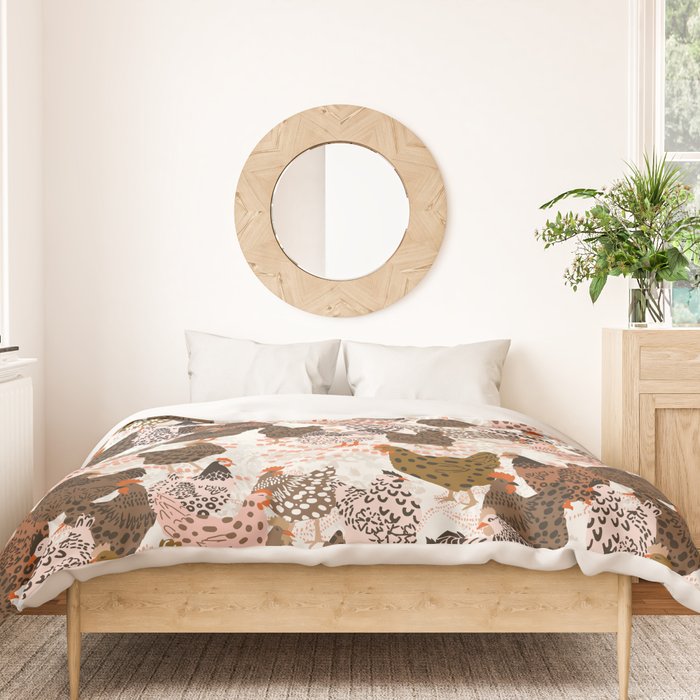 Favorite chickens brown Duvet Cover Gallery Image 3