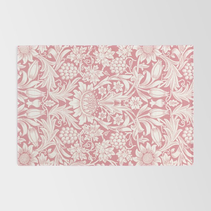 William Morris Sunflowers Pink Vintage Floral  Rug Gallery Image 2