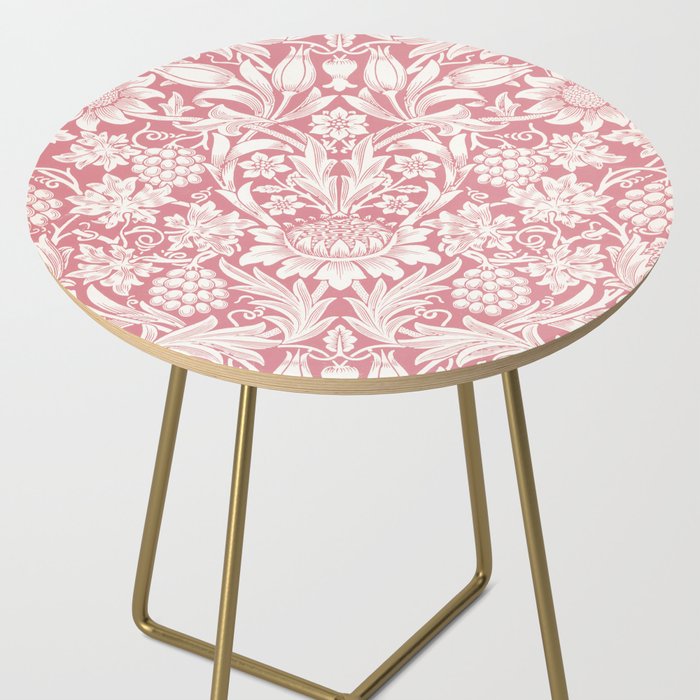 William Morris Sunflowers Pink Vintage Floral  Side Table Gallery Image 2