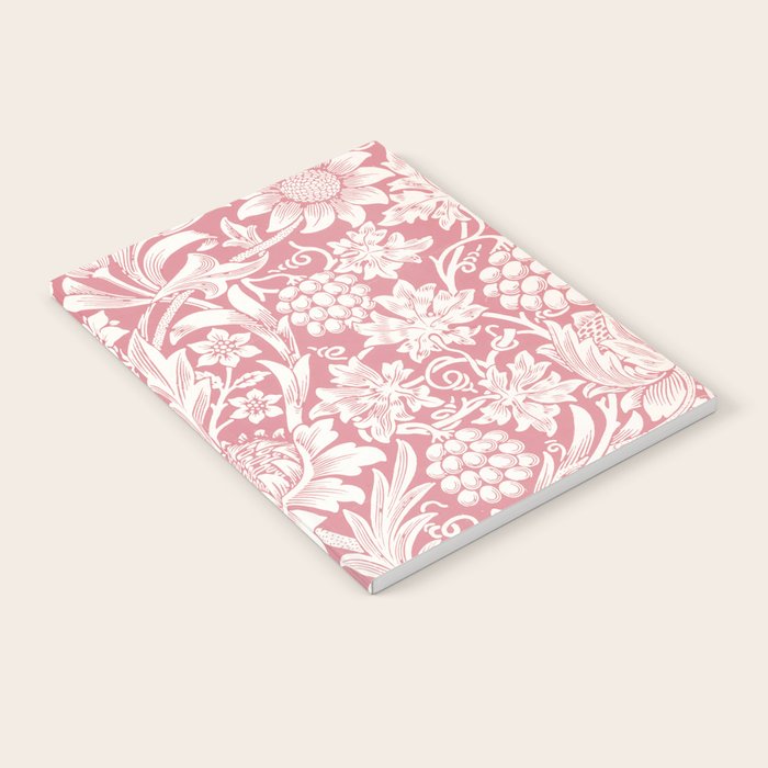 William Morris Sunflowers Pink Vintage Floral  Notebook Gallery Image 2
