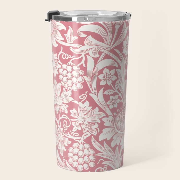 William Morris Sunflowers Pink Vintage Floral  Travel Mug Gallery Image 3