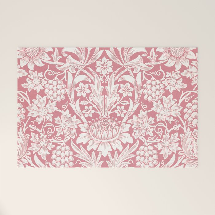 William Morris Sunflowers Pink Vintage Floral  Welcome Mat Gallery Image 1