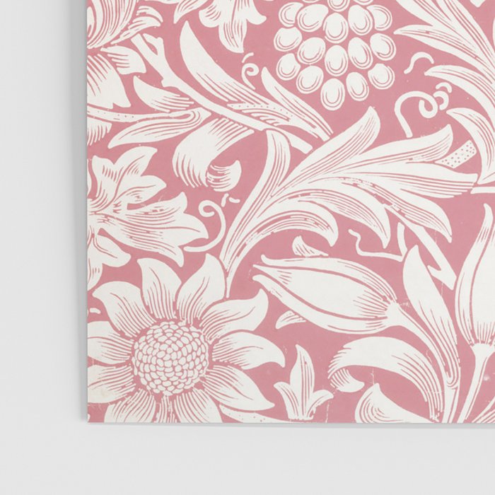 William Morris Sunflowers Pink Vintage Floral  Poster Gallery Image 3