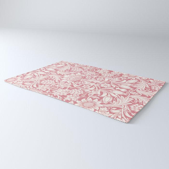 William Morris Sunflowers Pink Vintage Floral  Rug Gallery Image 3