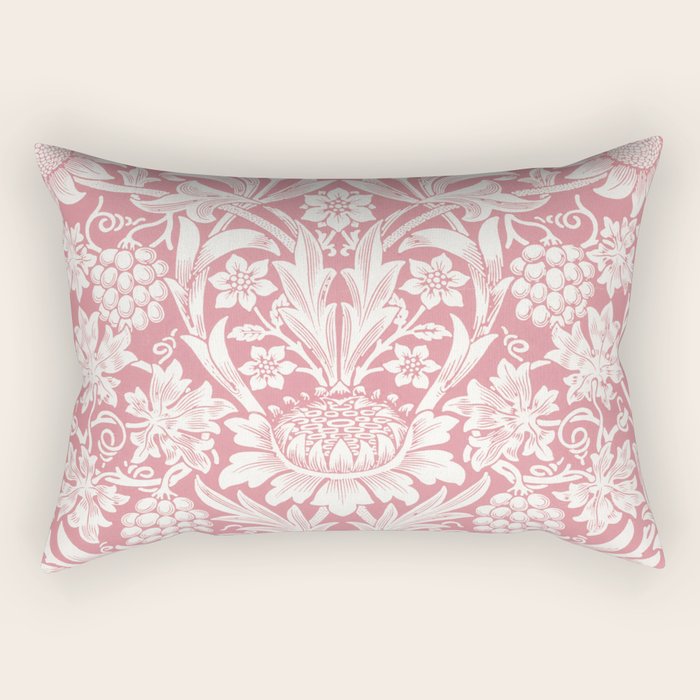 William Morris Sunflowers Pink Vintage Floral  Rectangular Pillow Gallery Image 1