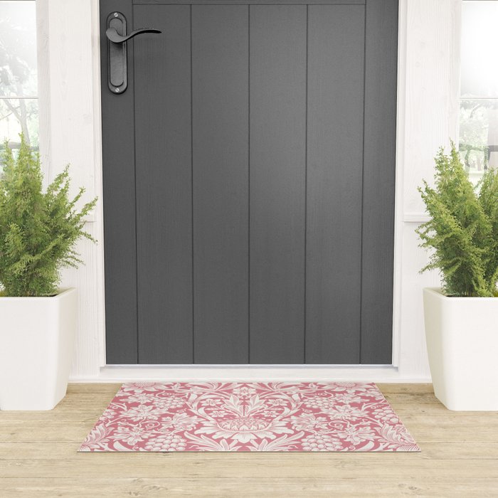 William Morris Sunflowers Pink Vintage Floral  Welcome Mat Gallery Image 3