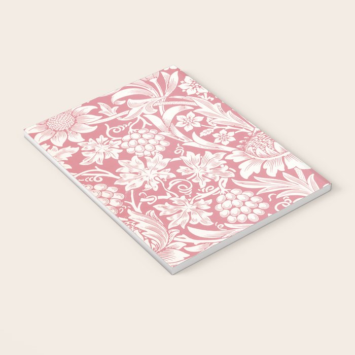 William Morris Sunflowers Pink Vintage Floral  Notebook Gallery Image 3