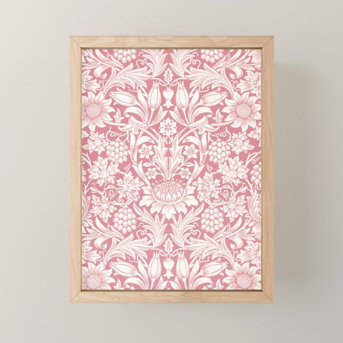 William Morris Sunflowers Pink Vintage Floral  Mini Art Print Gallery Image 1