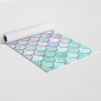 Cute Mermaid Pattern, Pink, Purple, Teal, Pastel Aesthetics Yoga Mat Gallery Image 2
